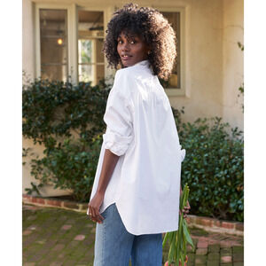 Frank & Eileen‎ Victoria Italian Tuxedo Shirt size M Oversized Solid White NEW